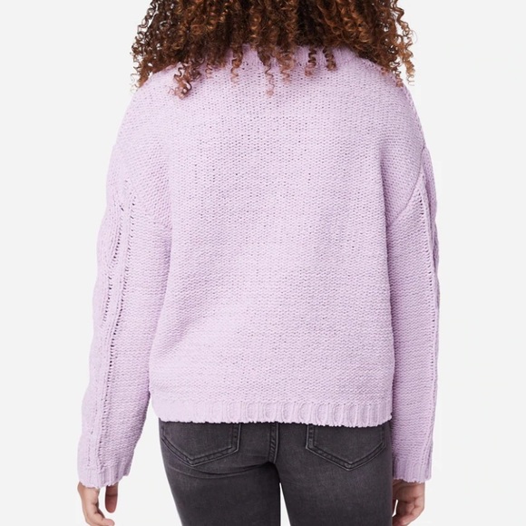 NWT Justice Cable-Knit Crewneck Sweater - Picture 2 of 3